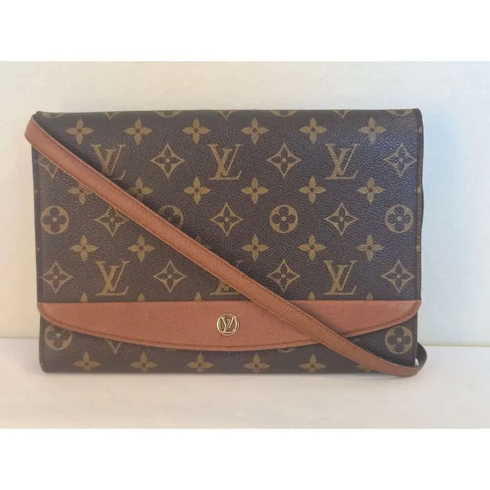 Louis Vuitton Monogram Bordeaux Bag Clutch Crossbody Vintage LV Removable Strap - Picture 2 of 16